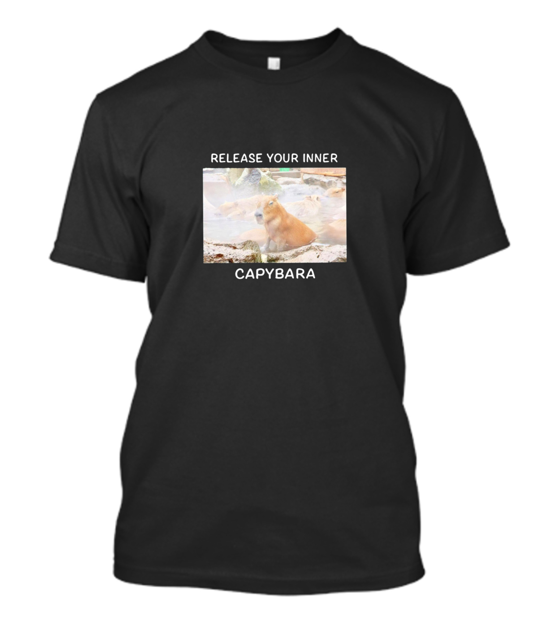 Release Your Inner Capybara In Tranquil Water Scene T-Shirt