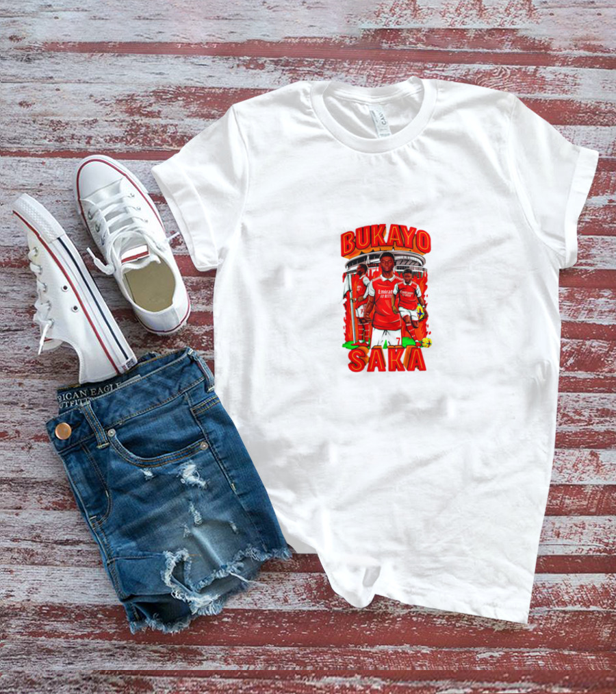 Bukayo Saka Arsenal Fire Stadium Soccer Graphics T-Shirt