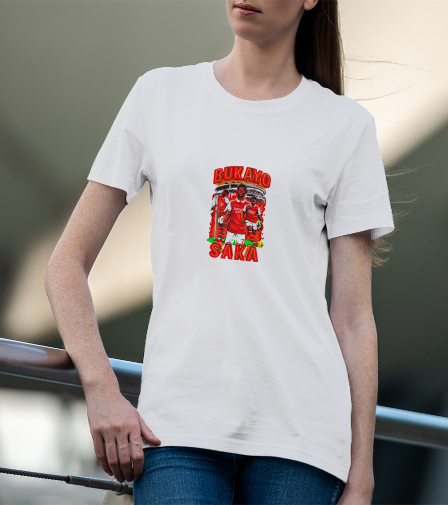 Bukayo Saka Arsenal Fire Stadium Soccer Graphics T-Shirt