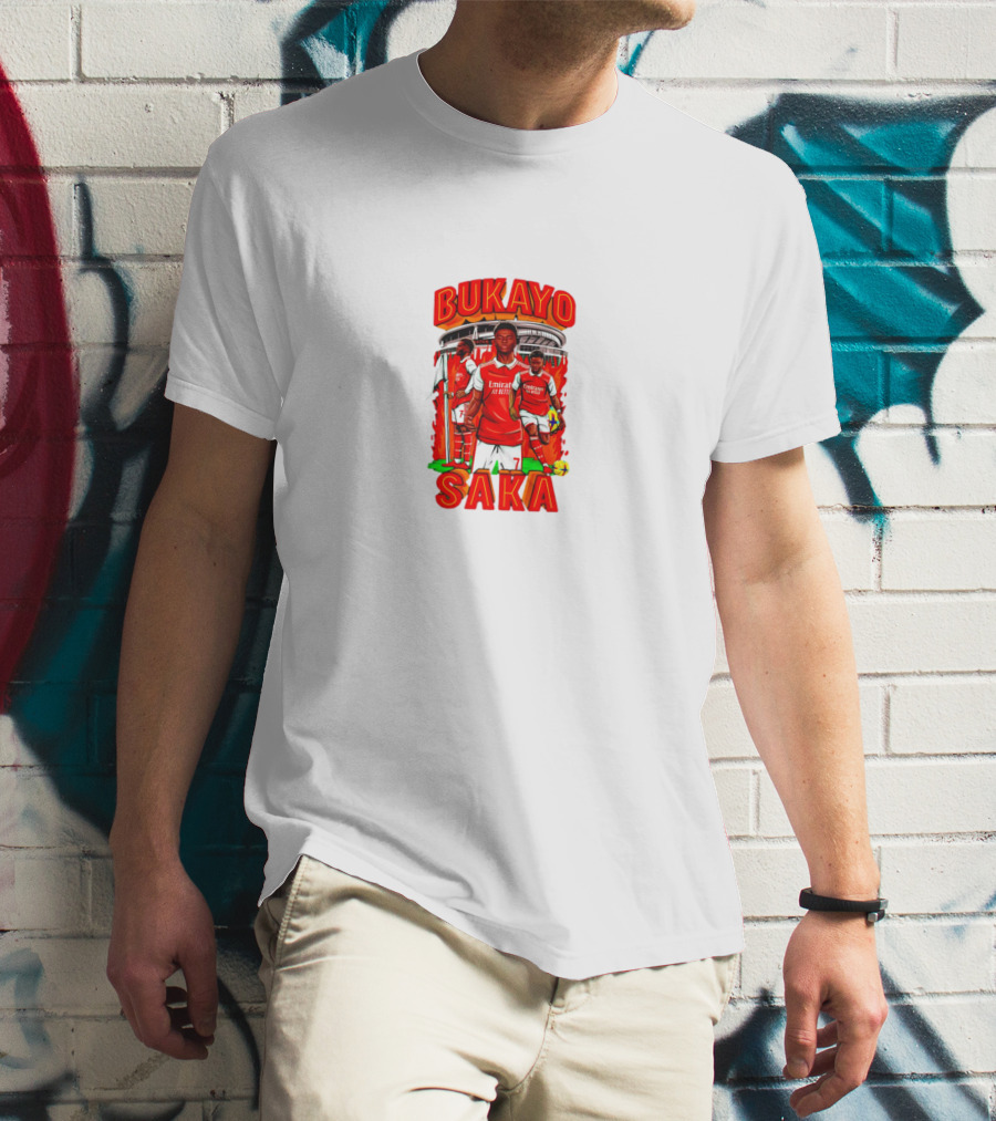 Bukayo Saka Arsenal Fire Stadium Soccer Graphics T-Shirt