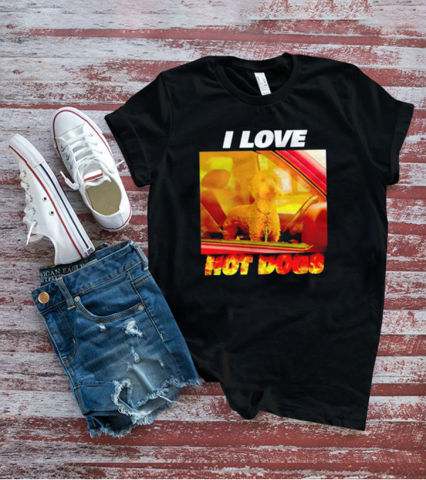 I Love Hot Dogs Dog In Car T-Shirt
