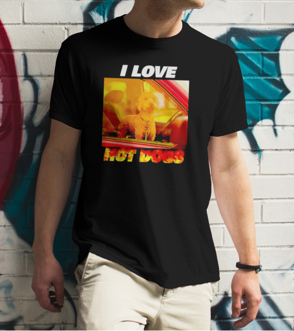 I Love Hot Dogs Dog In Car T-Shirt