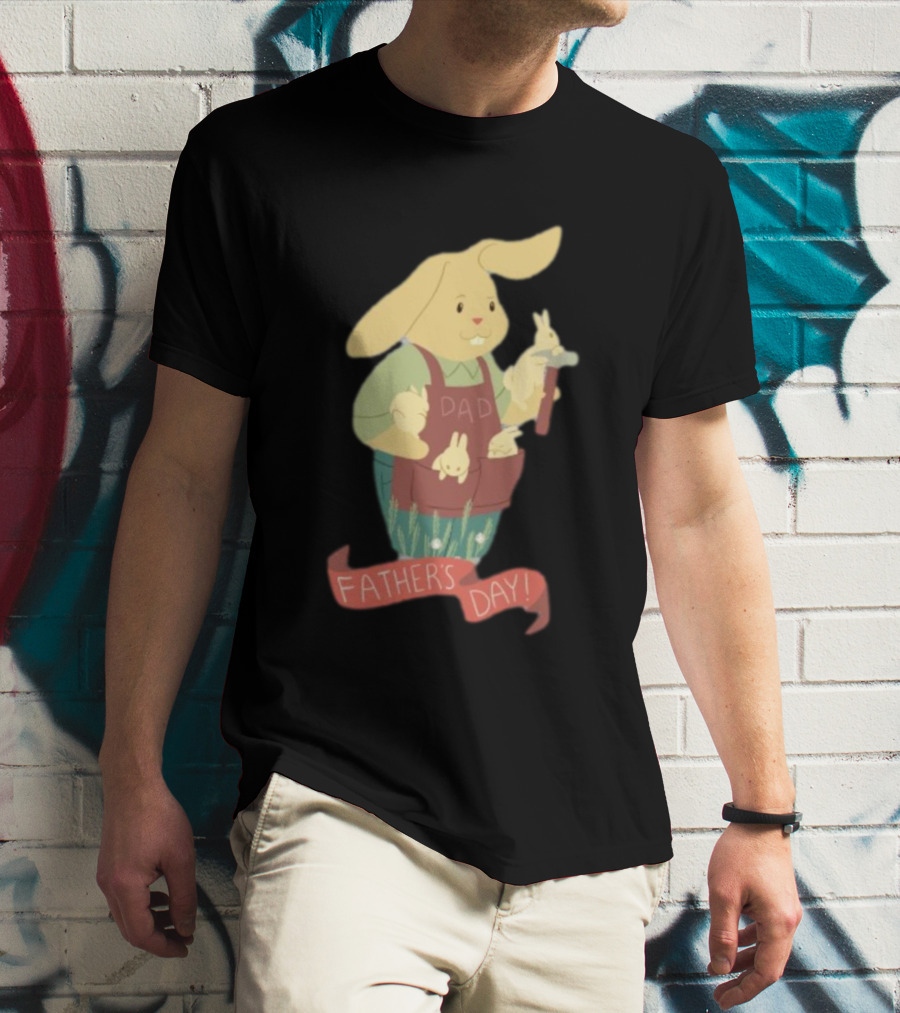 Father’s Day Dad Bunny Holding Bunnies T-Shirt