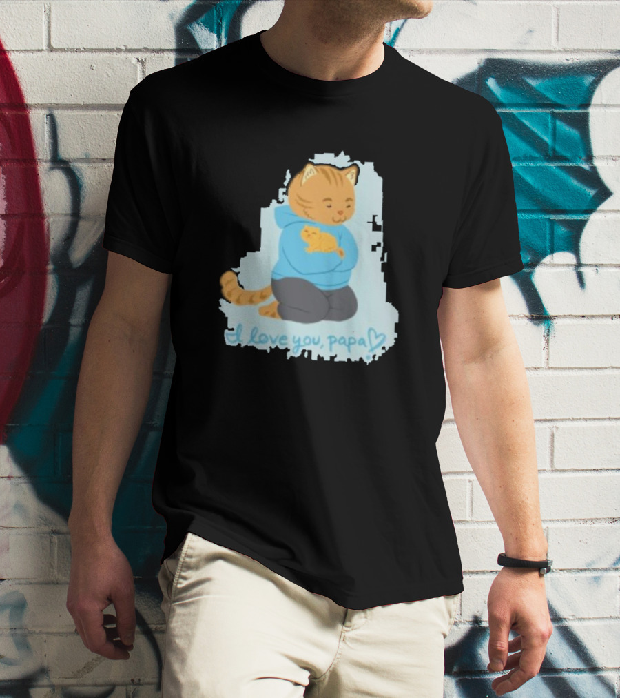 I Love You Papa Cat And Kitten Father's Day T-Shirt