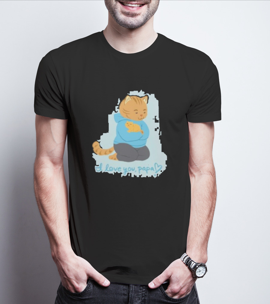 I Love You Papa Cat And Kitten Father's Day T-Shirt