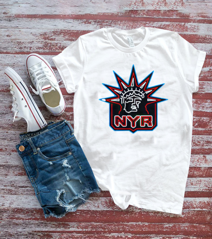 New York Rangers NYR Statue Of Liberty Neon Jersey T-Shirt