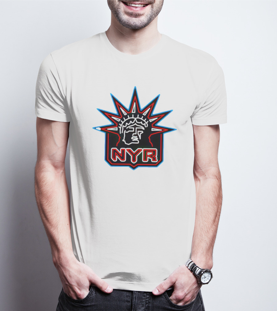 New York Rangers NYR Statue Of Liberty Neon Jersey T-Shirt