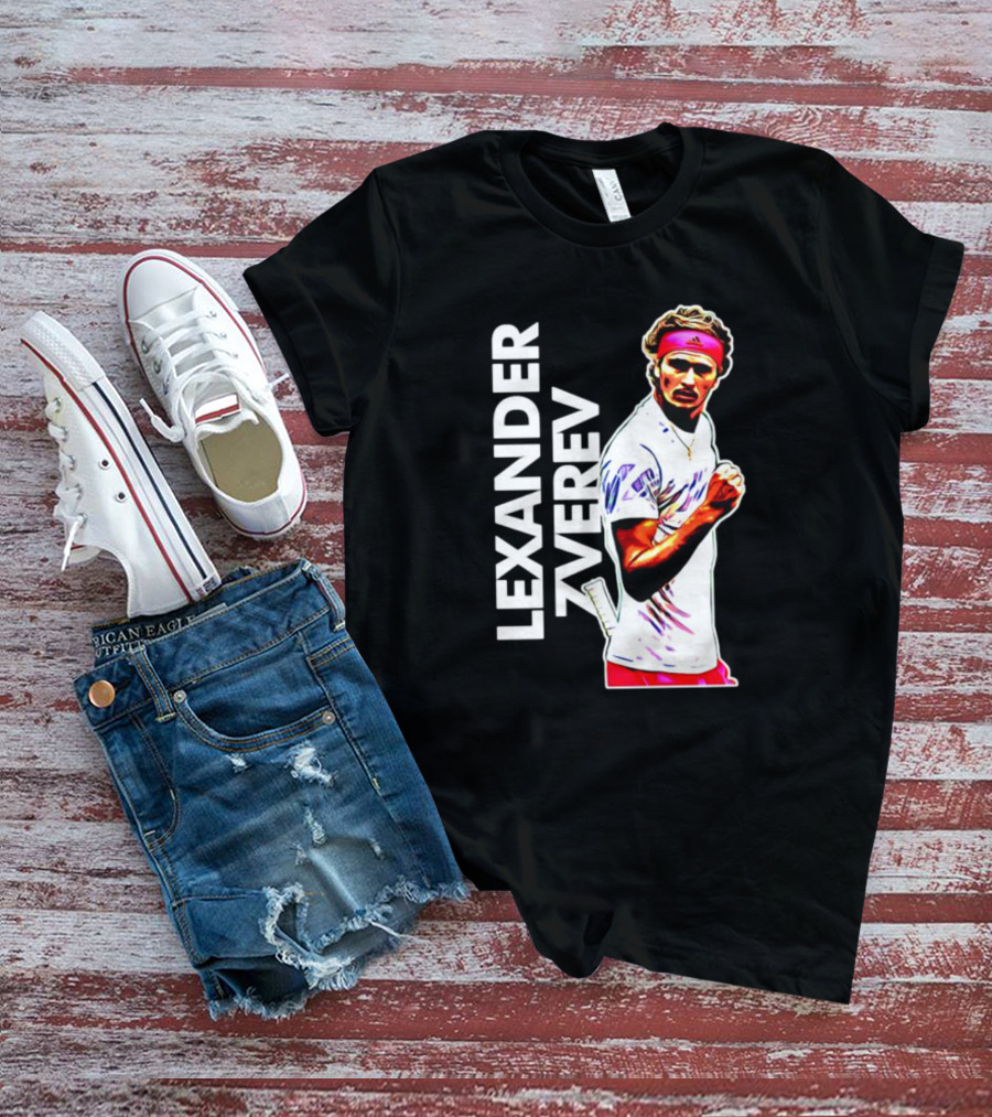 ALEXANDER ZVEREV TENNIS PLAYER VIBRANT ACTION IMAGE T-Shirt
