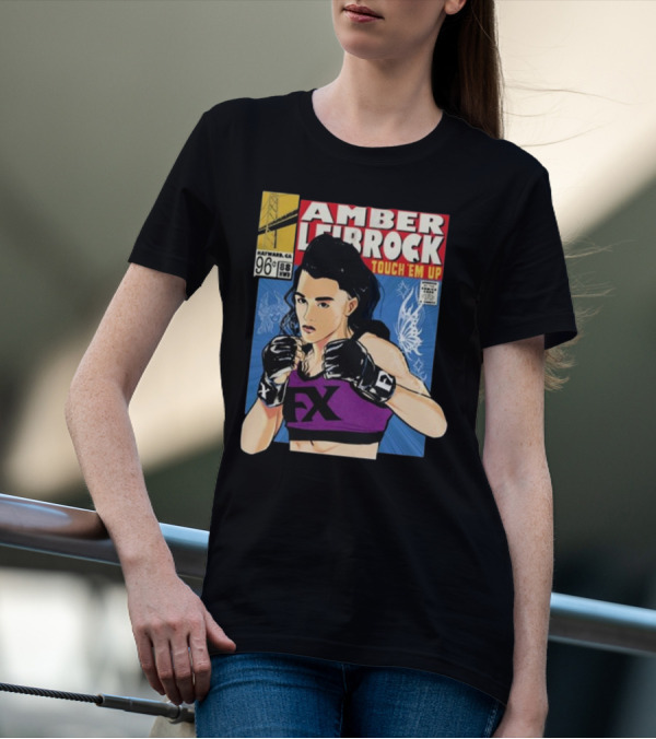 Amber Leibrock Fighter Touch Em Up Comic Style Portrait FX Gloves Hayward CA 96₵ T-Shirt