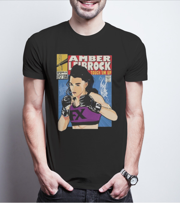 Amber Leibrock Fighter Touch Em Up Comic Style Portrait FX Gloves Hayward CA 96₵ T-Shirt