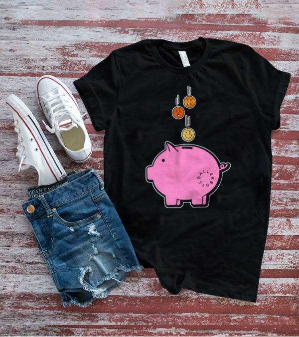 Ballers Bots Piggy Bank With Falling Emoji Coins T-Shirt