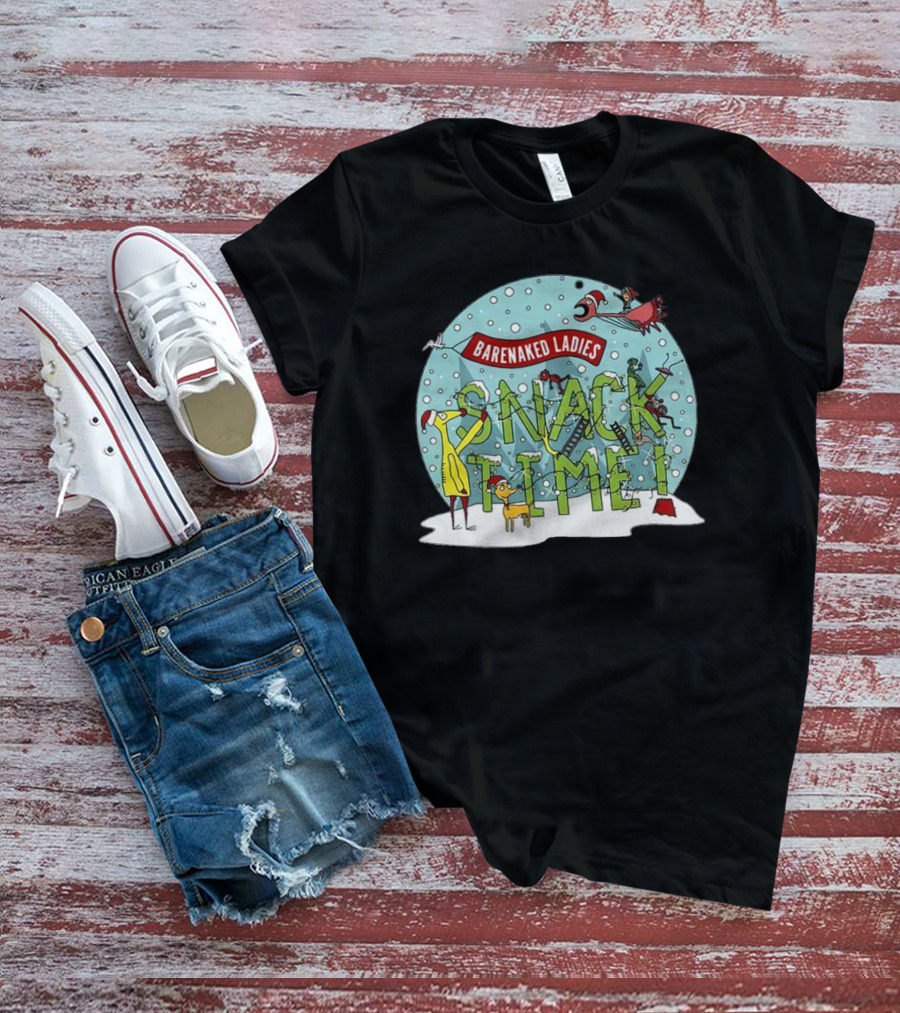 Barenaked Ladies Snacktime Children's Short Sleeve Snowy Cartoon Scene T-Shirt