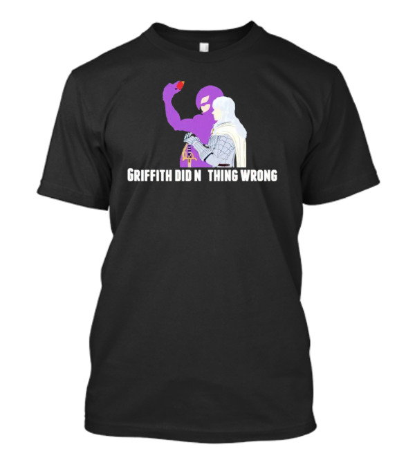 Griffith Did Nothing Wrong Berserk Fandom Eclipse Symbol Purple And White Armor Figure T-Shirt
