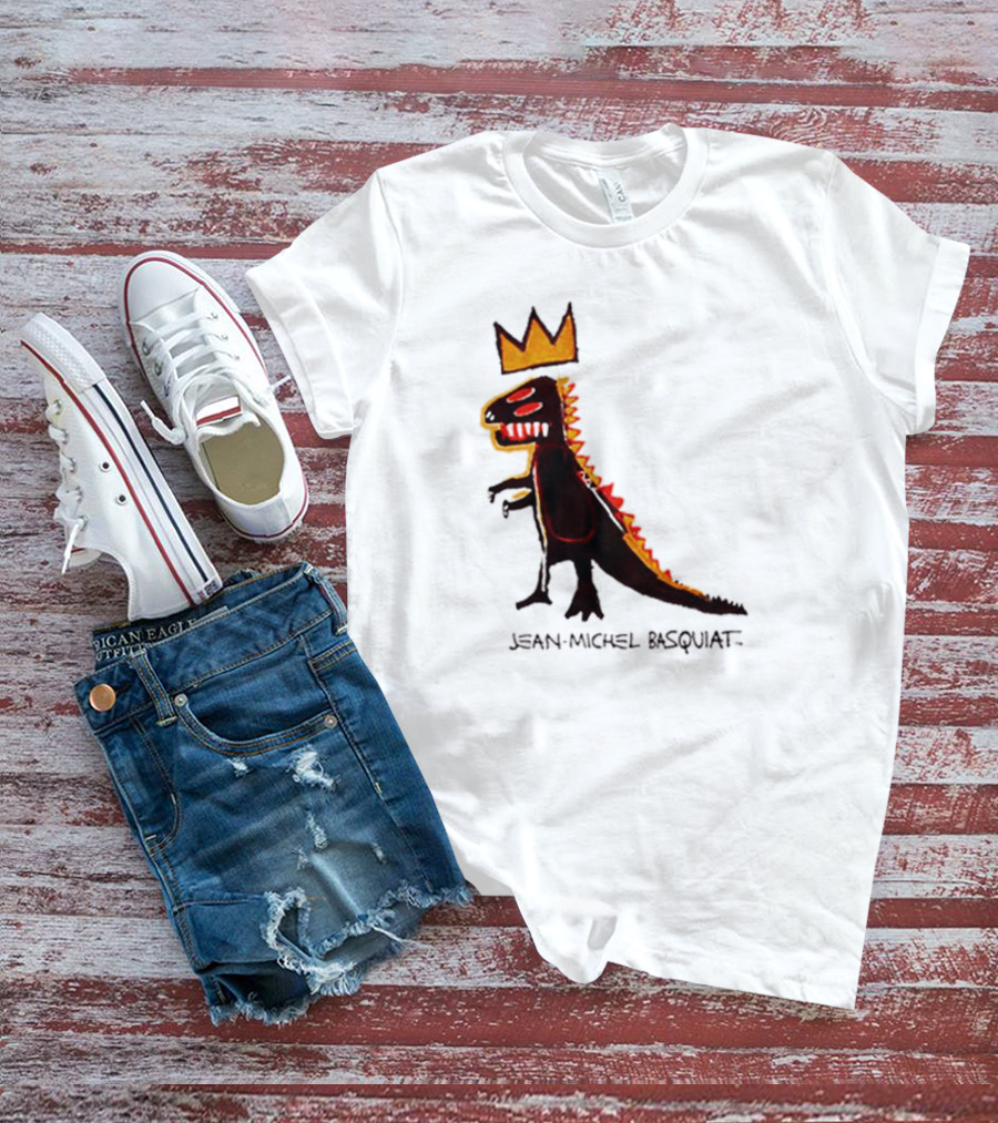 Jean Michel Basquiat Dinosaur Crown Iconic T-Shirt