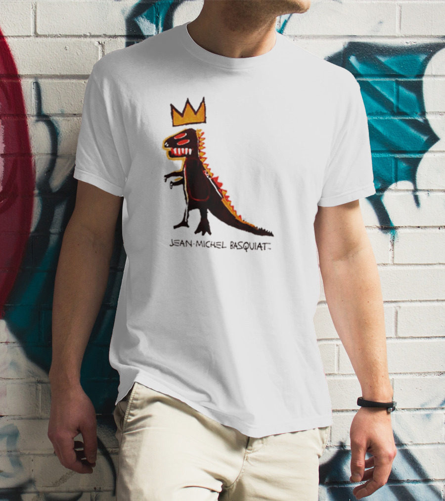 Jean Michel Basquiat Dinosaur Crown Iconic T-Shirt