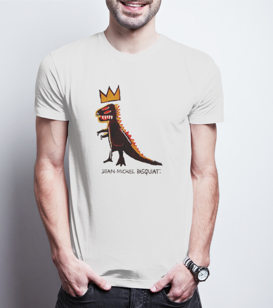 Jean Michel Basquiat Dinosaur Crown Iconic T-Shirt
