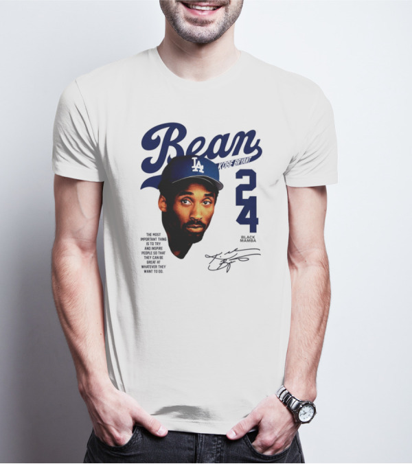 Bean Los Angeles Dodgers Kobe Bryant Signature Black Mamba 24 T-Shirt