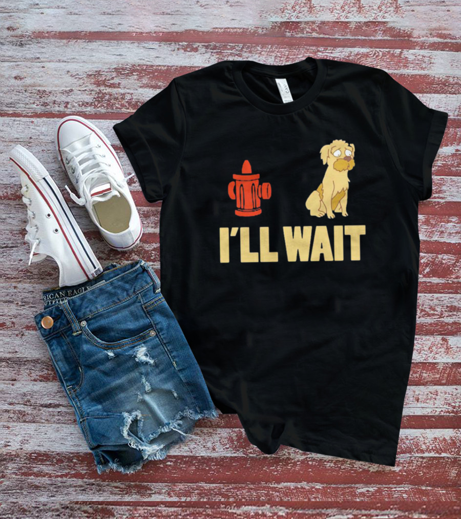Seymour Futurama I'll Wait Fire Hydrant Dog Scene T-Shirt
