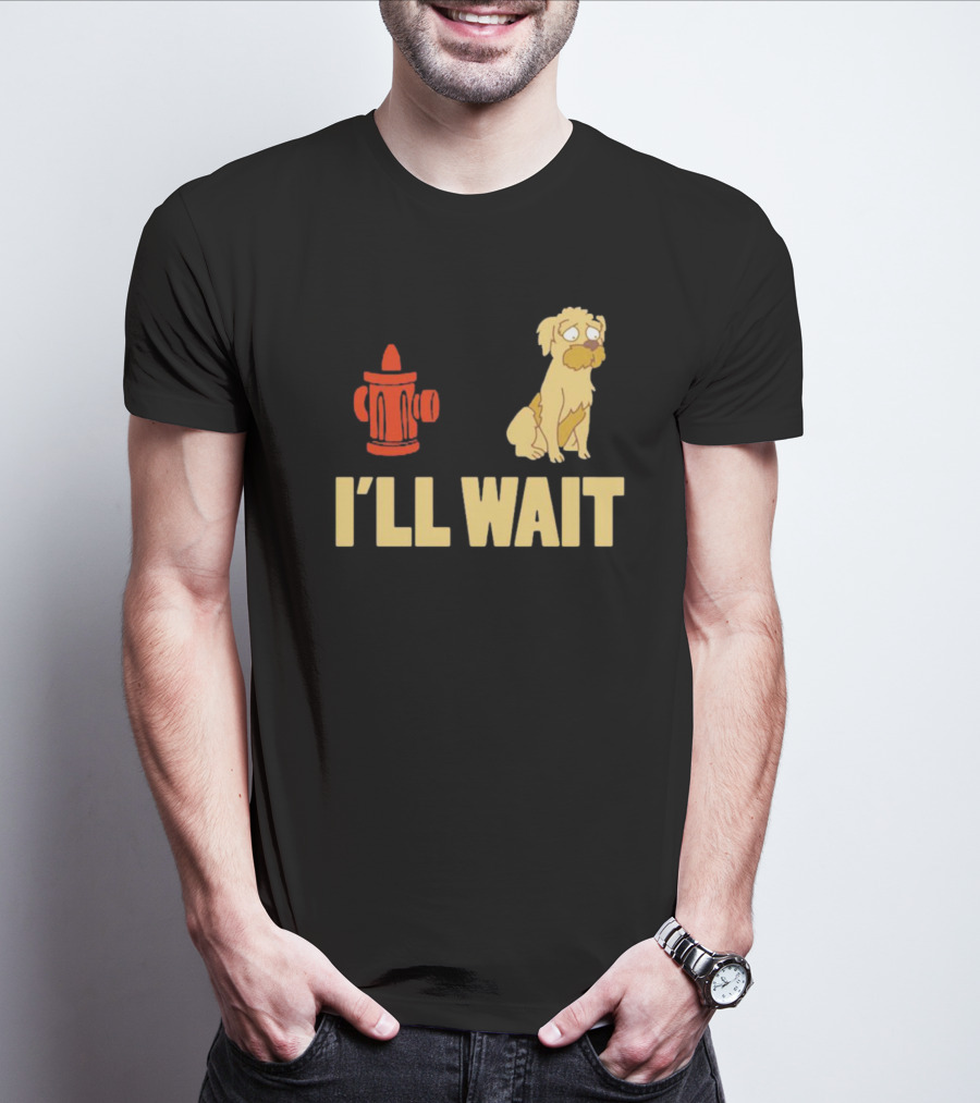 Seymour Futurama I'll Wait Fire Hydrant Dog Scene T-Shirt