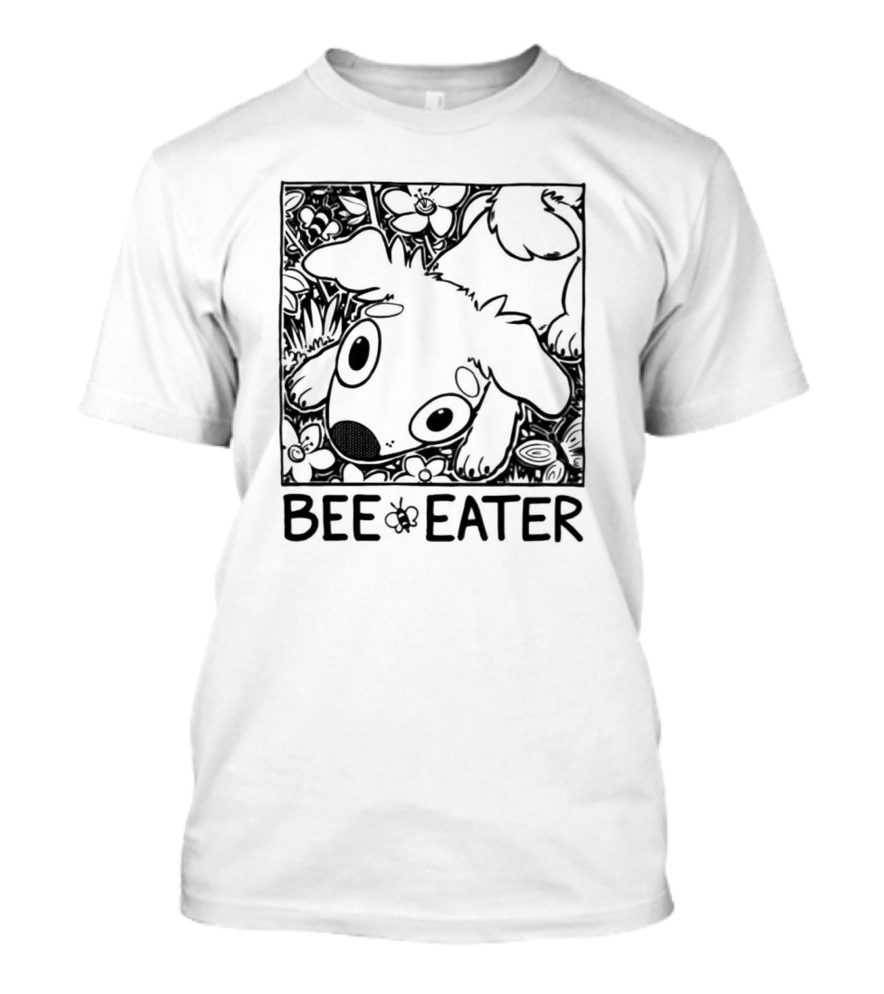 Bee Eater Puppy In Flower Garden T-Shirt
