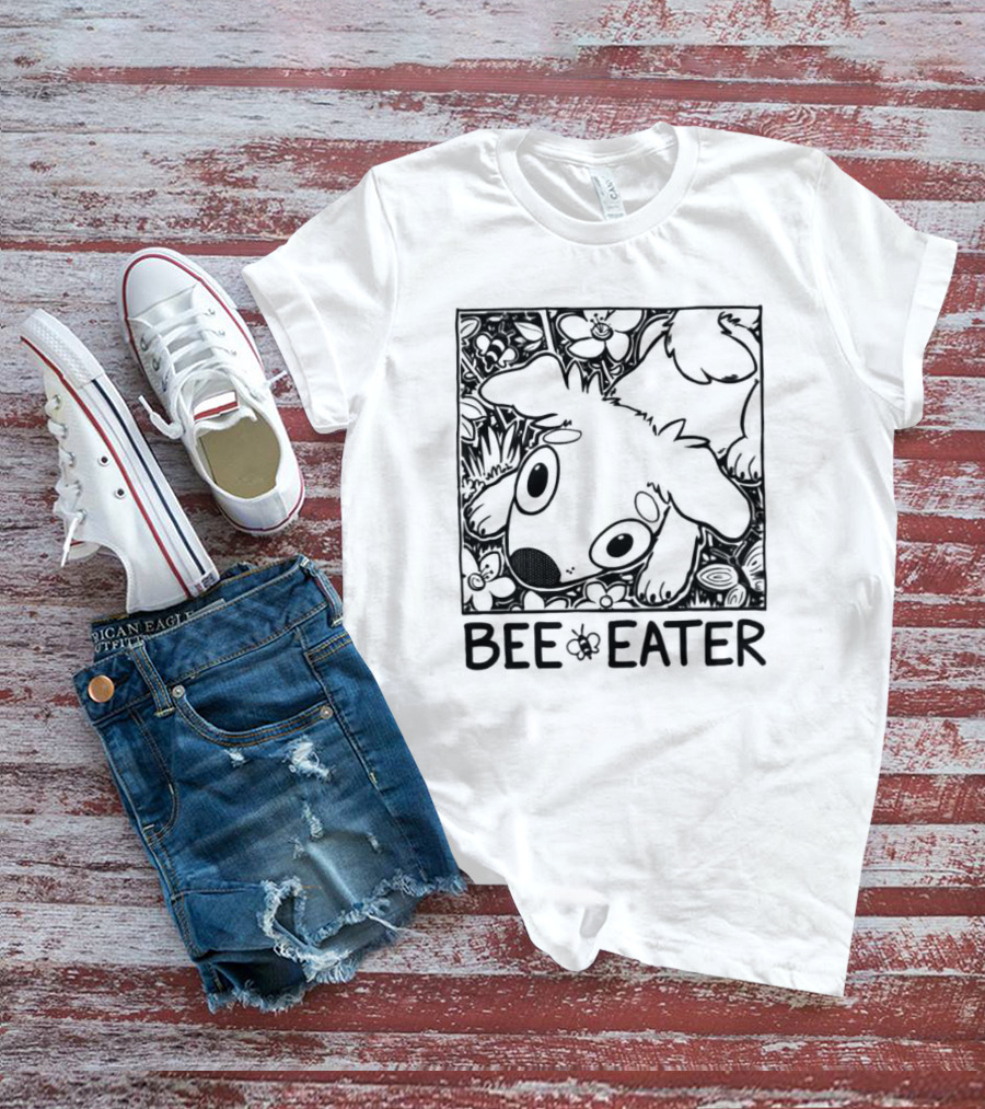 Bee Eater Puppy In Flower Garden T-Shirt