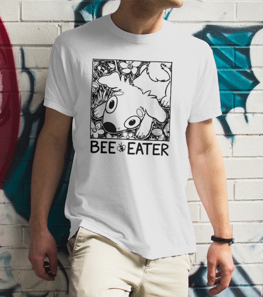 Bee Eater Puppy In Flower Garden T-Shirt