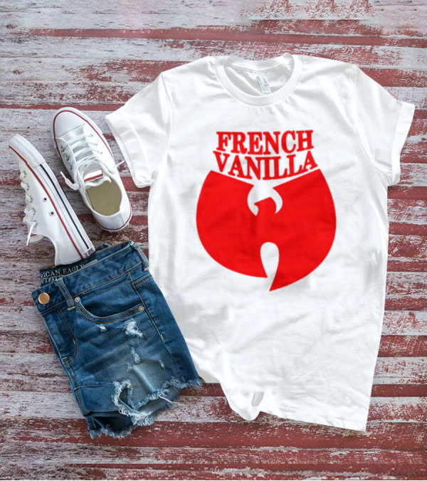 French Vanilla Wutang Logo Red Emblem T-Shirt