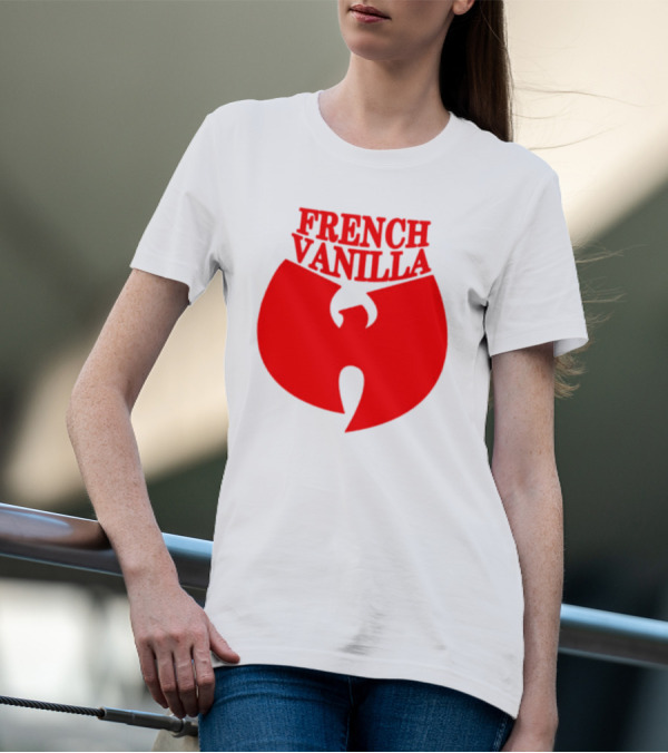 French Vanilla Wutang Logo Red Emblem T-Shirt