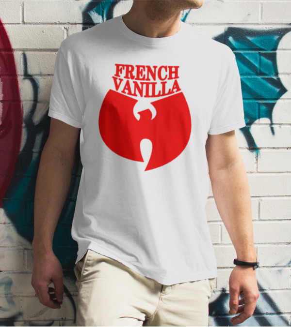 French Vanilla Wutang Logo Red Emblem T-Shirt