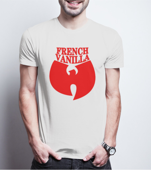 French Vanilla Wutang Logo Red Emblem T-Shirt