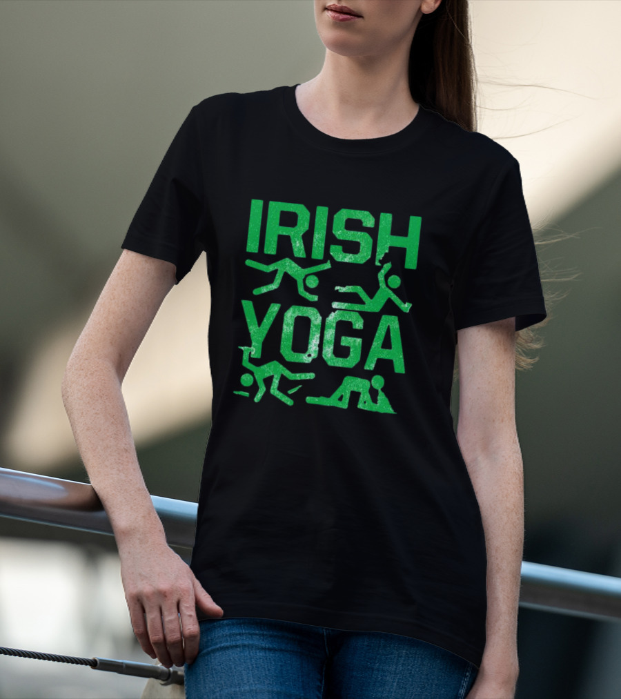 Irish Yoga Green Figures Humor Ireland St. Patrick's Day T-Shirt