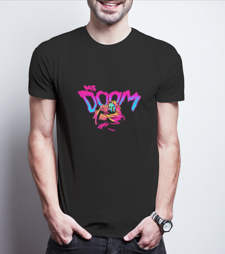 MF Doom Neon Hoodie Mic Iconic Mask T-Shirt