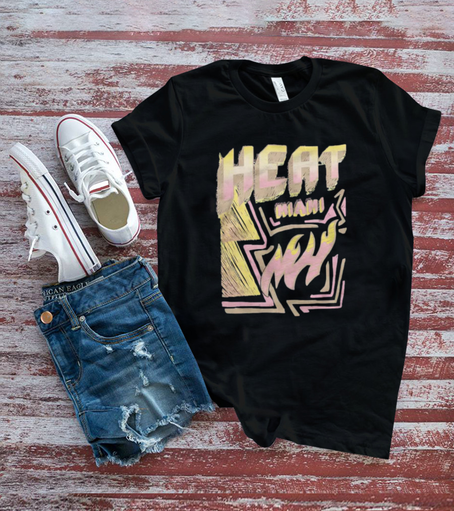 Mitchell And Ness Miami Heat Hardwood Classics Throwback HEAT MIAMI NBA T-Shirt