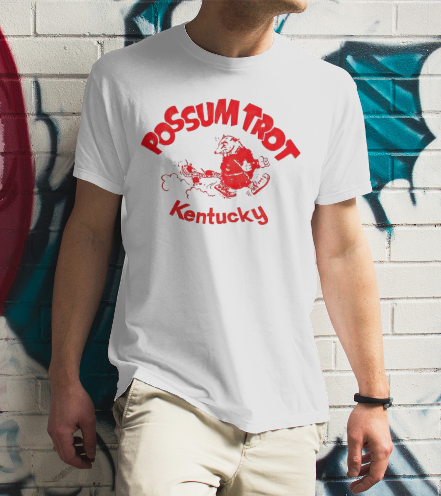Possum Trot Kentucky Retro Skating Opossum T-Shirt