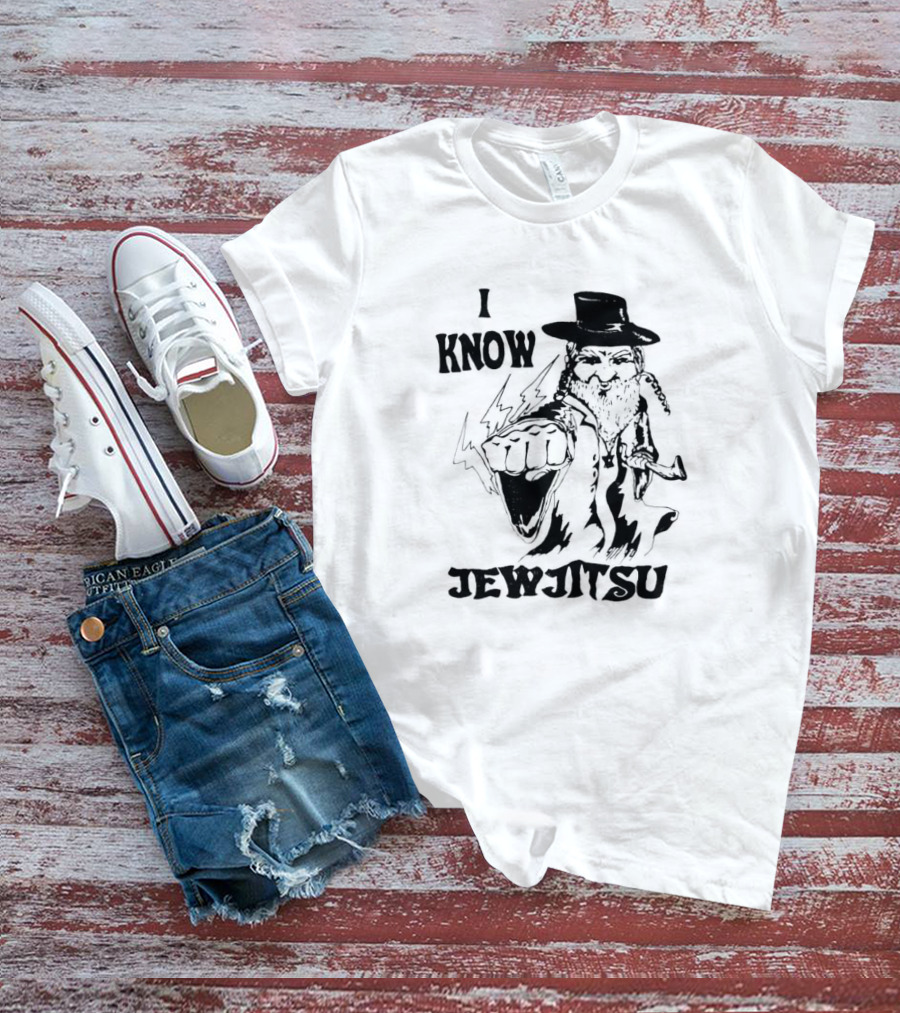 I Know Jew Jitsu Punching Rabbi With Lightning Fist T-Shirt