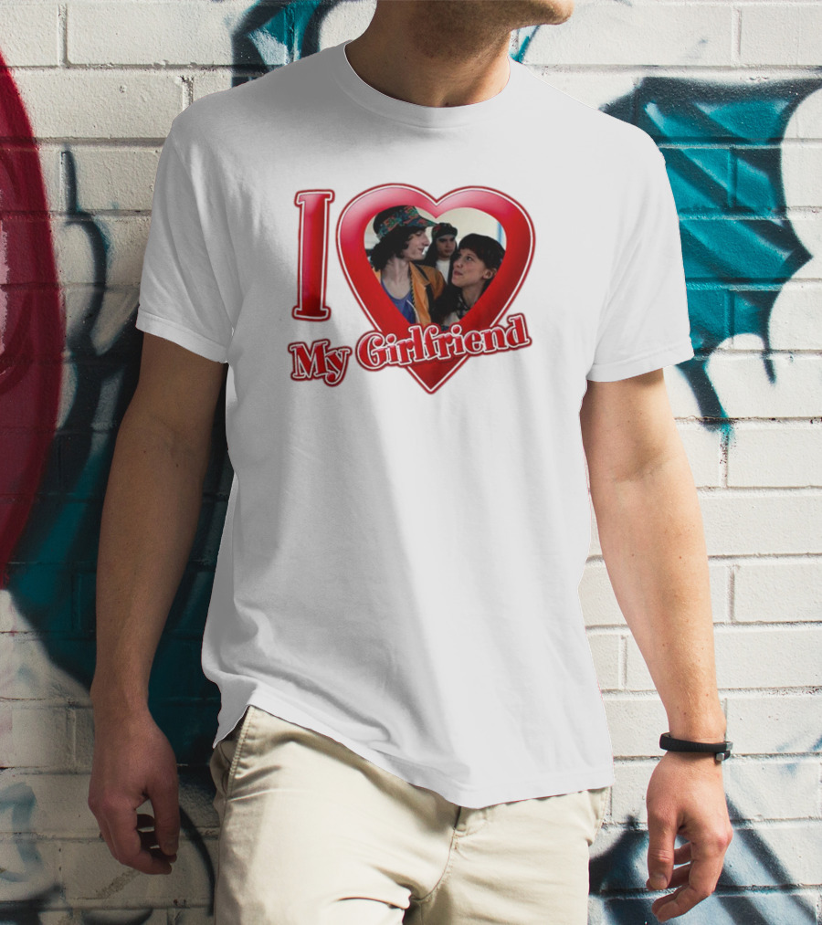 Mike Wheeler I Love My Girlfriend Heart Image T-Shirt