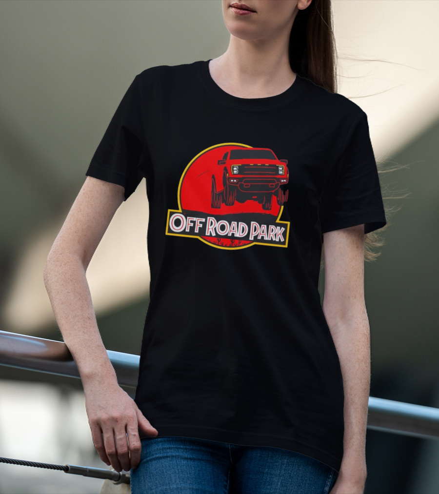 Off Road Park Off-Roading Adventure Red Truck Circle T-Shirt
