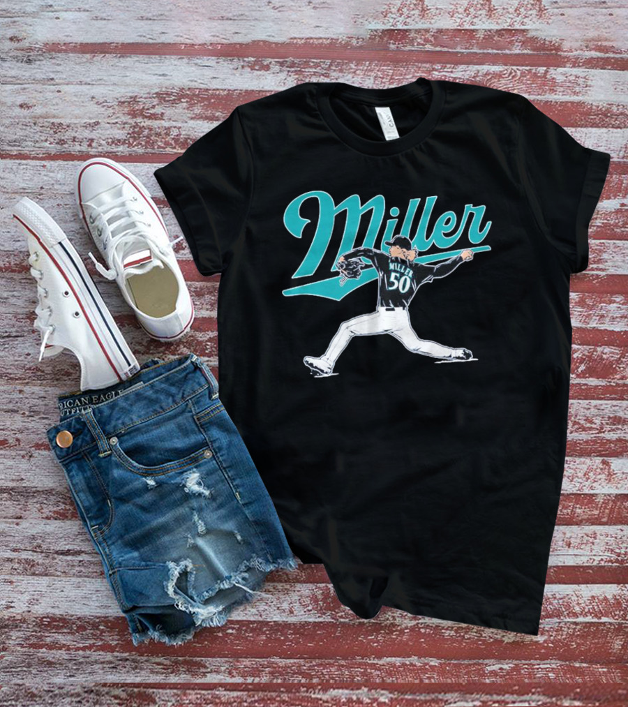 Seattle Mariners Bryce Miller 50 Pitcher T-Shirt