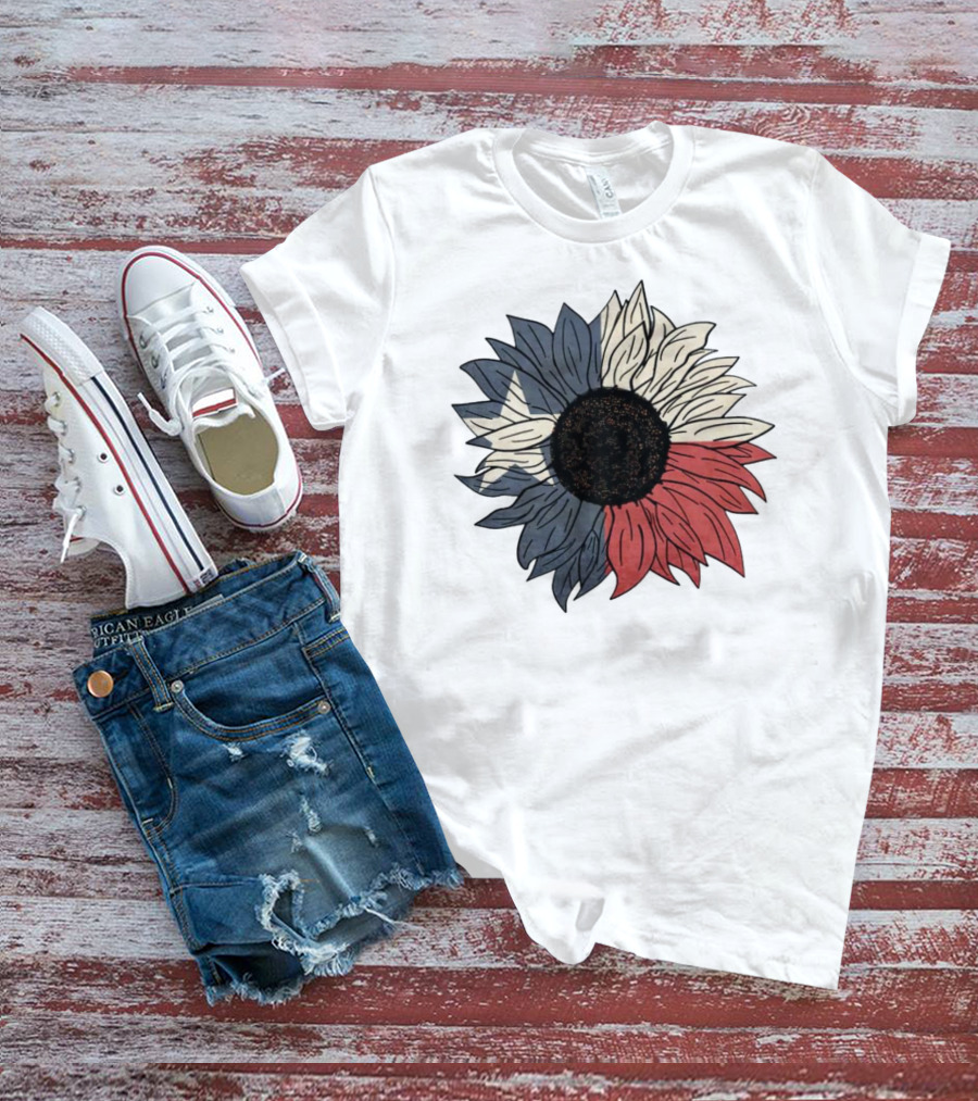Texas Flag Sunflower Bloom T-Shirt