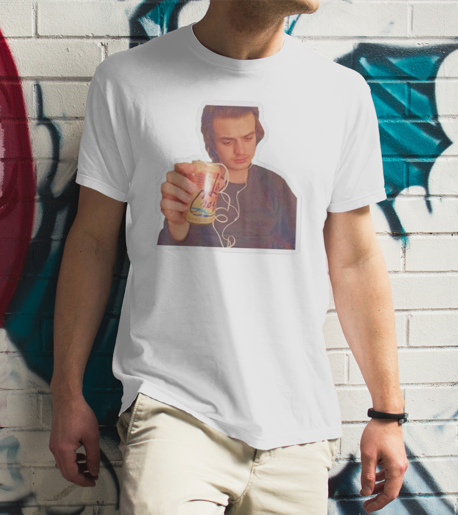 Joe Keery Drinking La Croix With Headphones T-Shirt