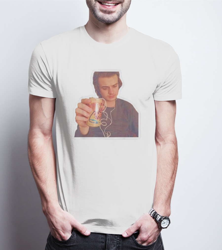 Joe Keery Drinking La Croix With Headphones T-Shirt