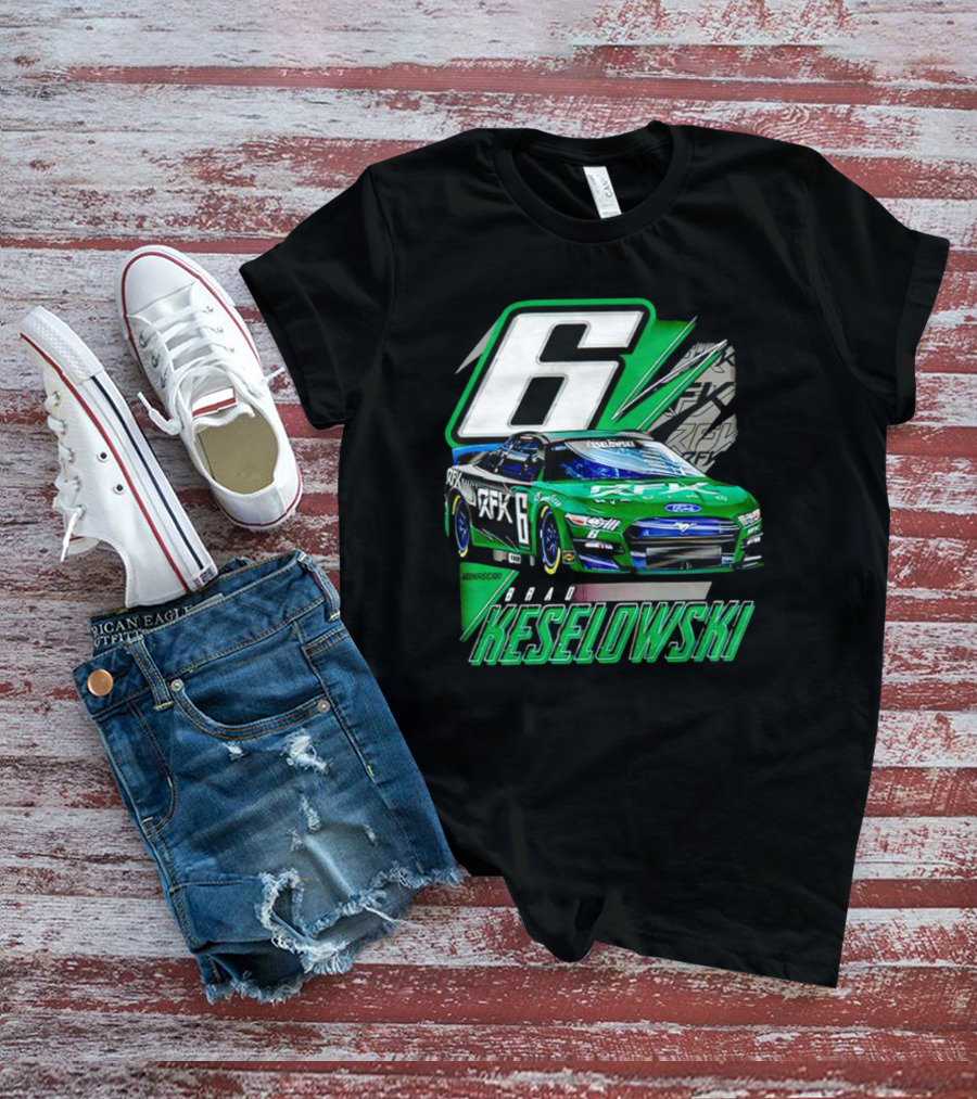 Brad Keselowski Number 6 RFK Racing Green Car T-Shirt