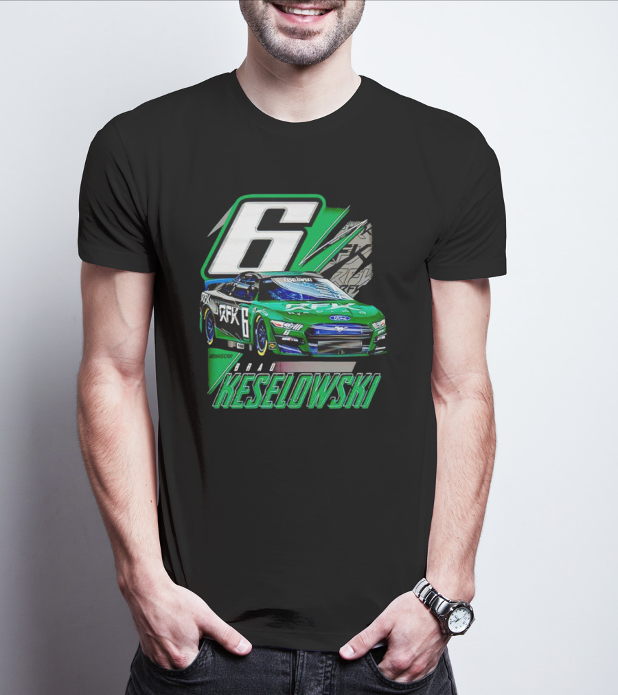 Brad Keselowski Number 6 RFK Racing Green Car T-Shirt