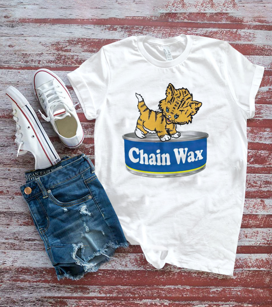 Cat Chain Wax Cute Kitten On Tin T-Shirt