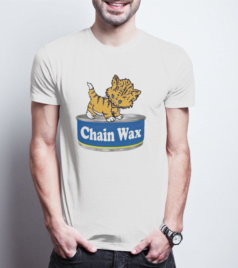 Cat Chain Wax Cute Kitten On Tin T-Shirt