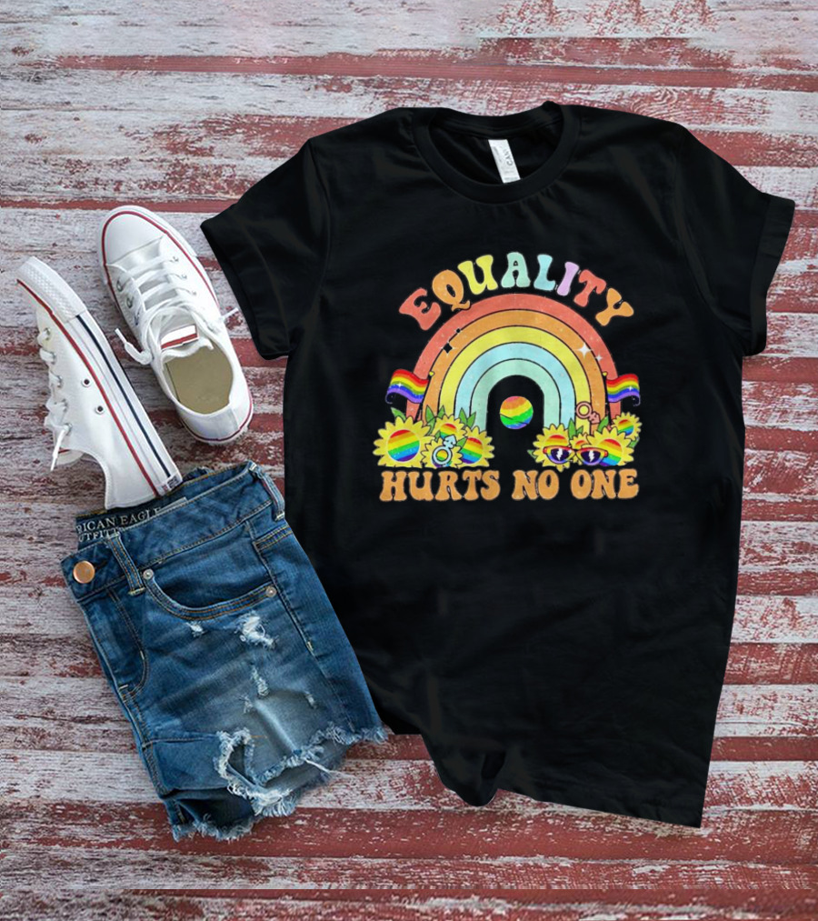 Equality Hurts No One Rainbow Sunflowers Pride Flags T-Shirt
