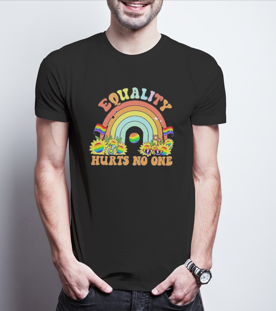 Equality Hurts No One Rainbow Sunflowers Pride Flags T-Shirt