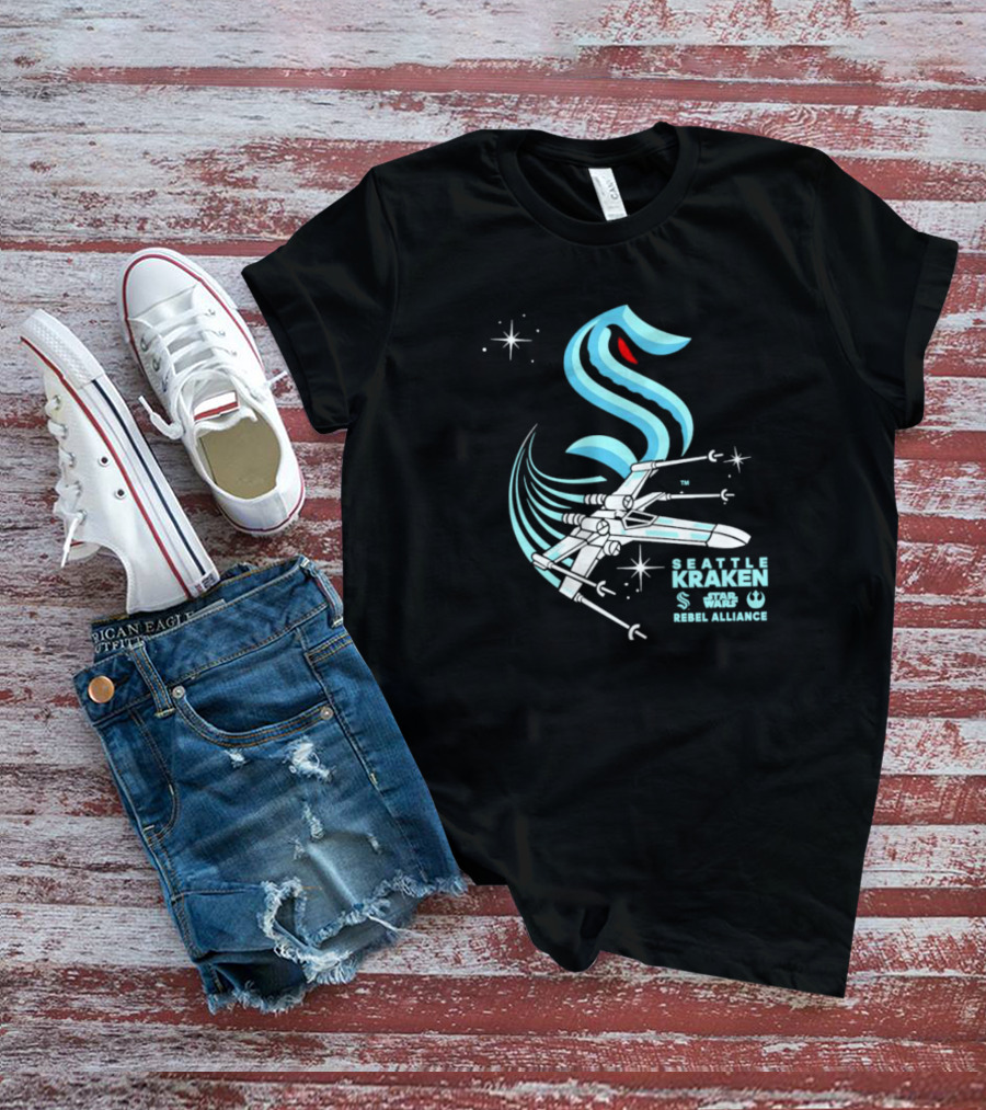 Seattle Kraken Star Wars X-Wing Rebel Alliance T-Shirt
