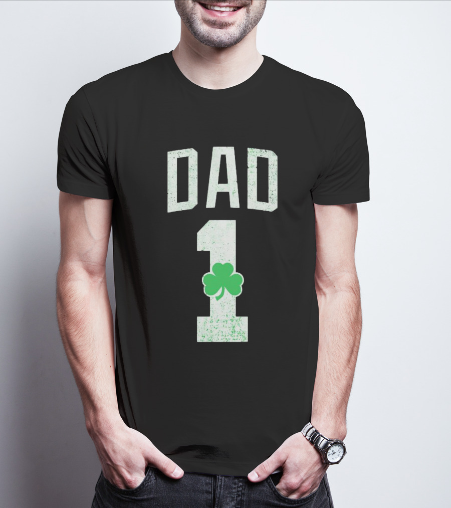 1 Dad Irish Shamrock T-Shirt