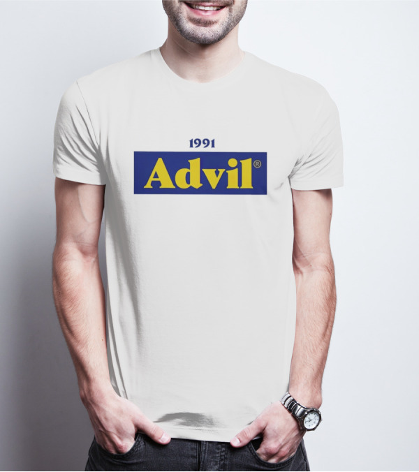 1991 Advil Classic Blue Yellow T-Shirt